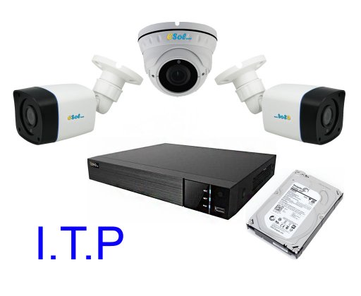 Sistem Supraveghere Video Pentru Statie ITP Q-See DVR 4CH + Trei Camere ESP&DV 1080P IR + HDD 6TB [SIT3]