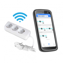Prelungitor 220V Clasic 3 Intrari 3m - Cu Microfon & Reportofon Spion Wi-Fi 128GB - Ascultare In Timp Real - Inregistrare si Redare de la orice distanta, prin internet - Aplicatie iOS / Android [F2]